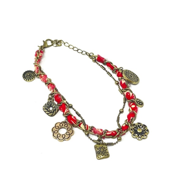 New Free People Charm Textile Beach Anklet - Picture 1 of 3